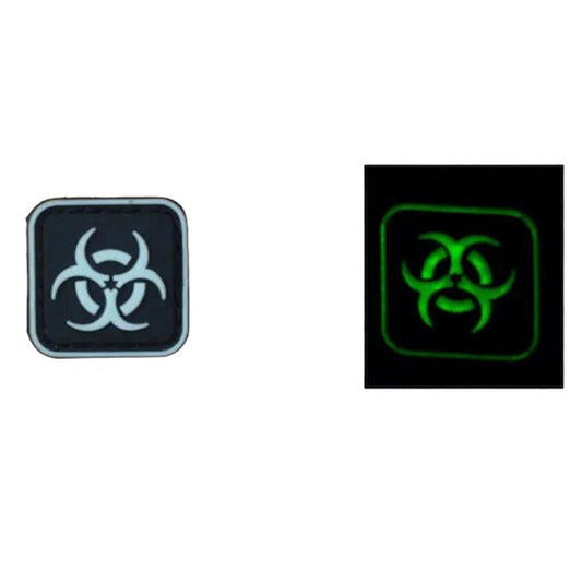 Biohazard Glow In The Dark PVC Morale Patch, Velcro backed Badge. Great for attaching to your field gear, jackets, shirts, pants, jeans, hats or even create your own patch board. www.defenceqstore.com.au