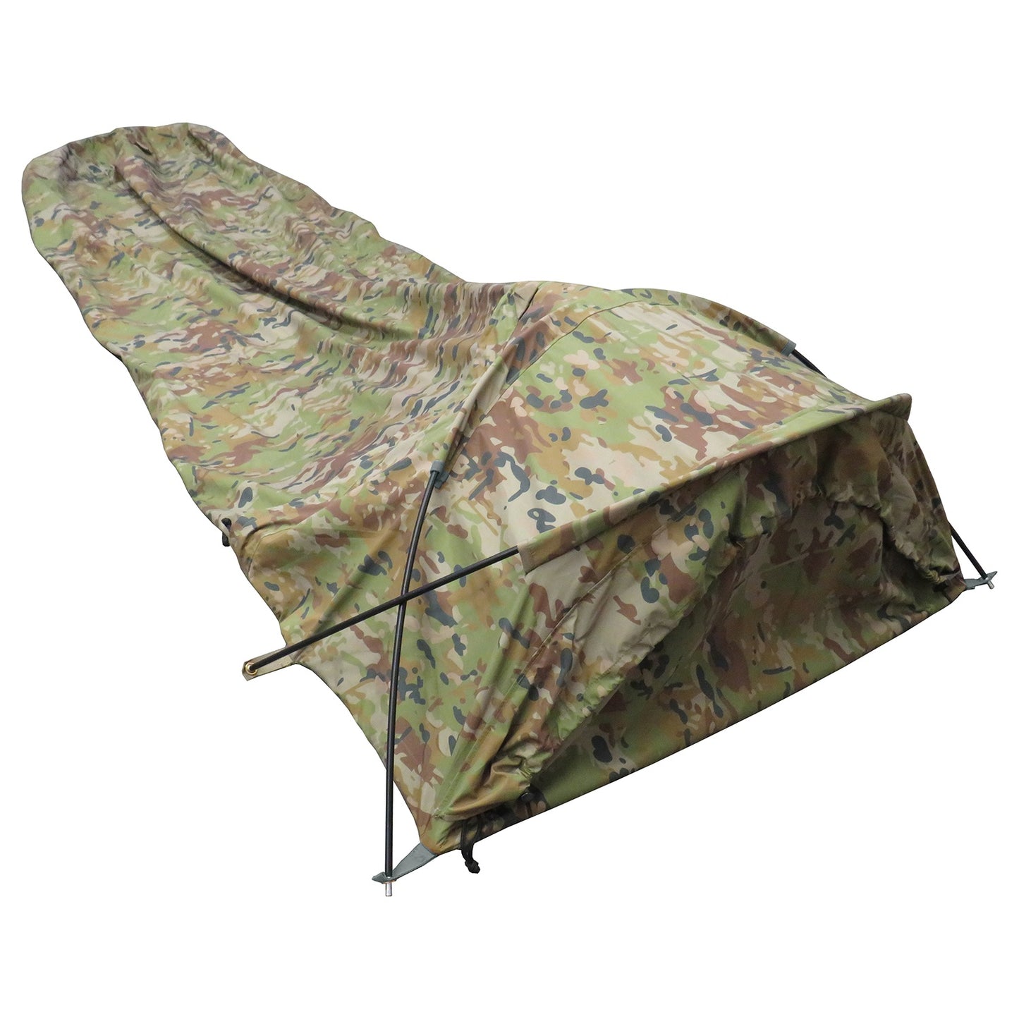 This spacious bivi can accommodate any size sleeping bag and comfortably fits a 6' male with room for boots and a rifle. It even features openings at both ends for improved air flow in hot climates. The heavy duty black insect mesh, complete with a built-in mozzie/bug mesh with separate zipper. Size of the bivi 221cmx90cm with feet area 60cm www.defenceqstore.com.au