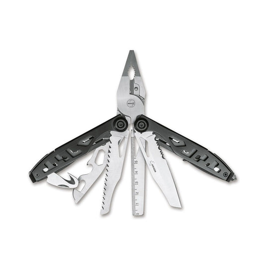 The pliers of the Boker Plus Specialist II offers a reinforced wire cutter and make it a true allrounder. They have the flat gripping surface of long nosed pliers and a so-called burner hole for gripping external hex screws, cap nuts and pipes. www.defenceqstore.com.au