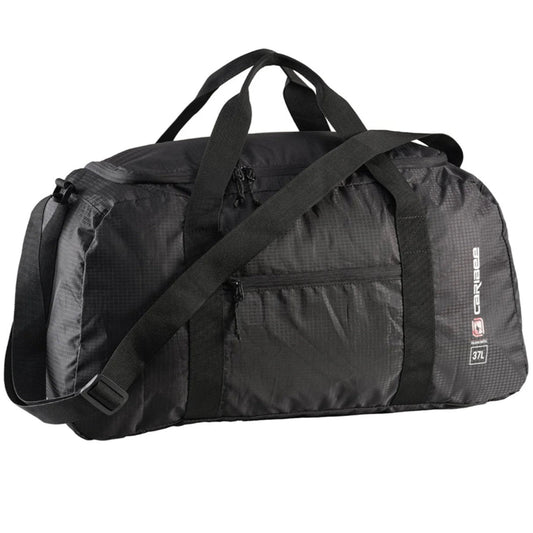 Volume: 37L/53 x 27 x 26cm Fold away duffle bag stows neatly into its own integrated storage pouch Compact & portable 37L gear bag Great accessory for travel - when you need an extra bag Large main zippered storage compartment Lockable zip housings for extra security Rear luggage trolley pass through secures this bag to larger suit cases Adjustable webbing shoulder strap Weight: 270g www.defenceqstore.com.au