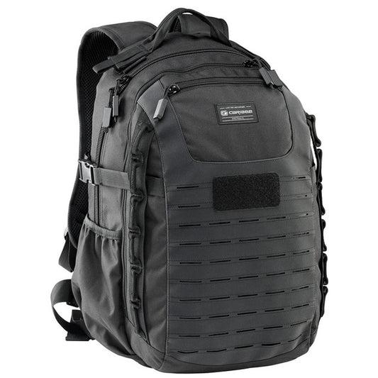 Volume: 35L/50 x 32 x 24cm Military inspired multi-compartment 35L daypack Action Back Extreme padded harness system Sternum strap & removable webbing hip belt for improved pack stability Hydration Ready – just add 2L or 3L reservoir Molle webbing attachment points Front panel HD laser cut lashing points HD webbing carry handle with hydration exit port Multiple internal storage pockets Side accessory/bottle pockets www.defenceqstore.com.au