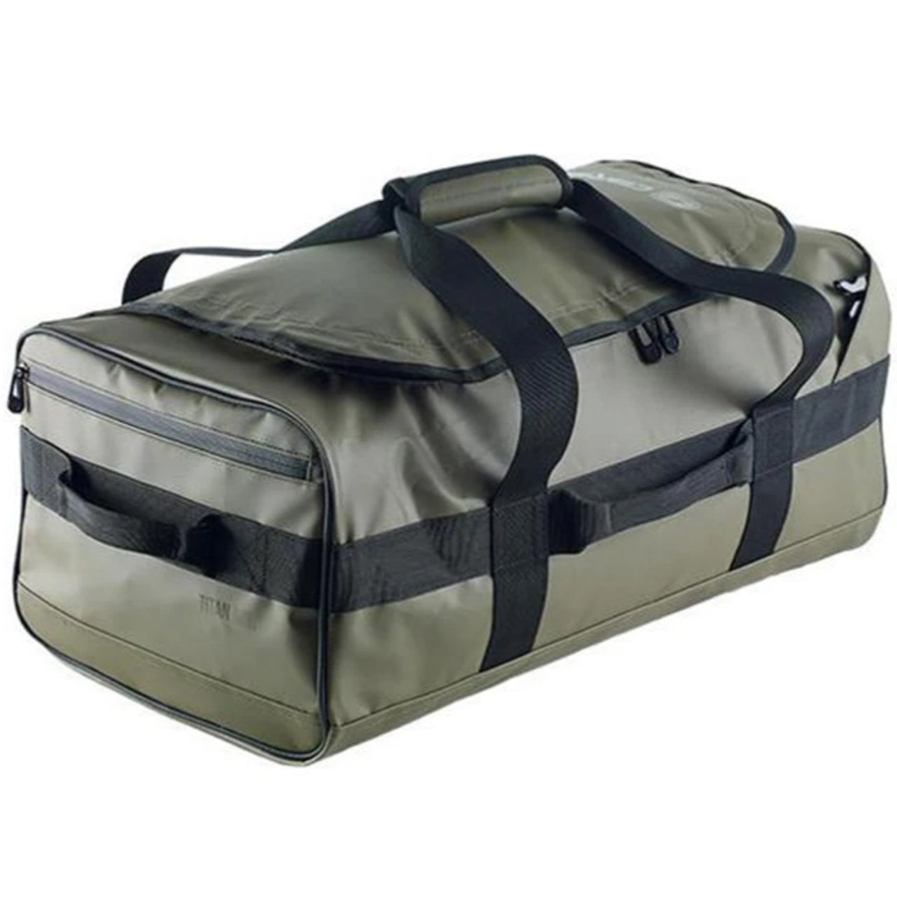 The Caribee Titan 50L has been created as a heavy duty, hard wearing gear bag perfect for sports, travel and outdoor use. A tough reinforced tarpaulin material construction combined with heavy duty zip opening for easy access are complemented by the handy concealable shoulder straps that allow you to carry this gear bag on your back, just like a backpack. www.defenceqstore.com.au