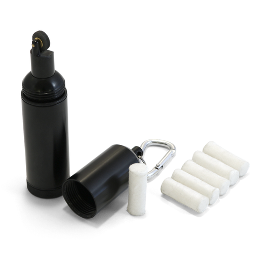 For reliable fire-starting, Coghlan's Flint wheel provides an all-in-one kit, contained in a single, sleek aluminum capsule. This kit offers a convenient way to spark and ignite the included paraffin and cotton tinder, or various other fire starters with a simple and quick, one-handed operation. www.defenceqstore.com.au