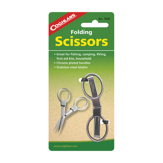 Perfect for a tool box, tackle box, or in the RV, these folding scissors feature stainless steel blades and chrome plated die cast handles. www.defenceqstore.com.au