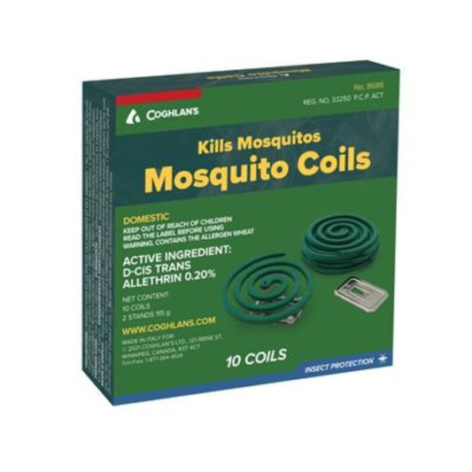 Quick working mosquito coils that kill and repel mosquitos. Each coil lasts 8 hours. Active ingredient: 0.23% d-cis trans allethrin. www.defenceqstore.com.au