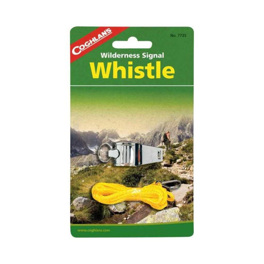 Crafted with durable nickel plating, the Coghlans Wilderness Metal Whistle ensures a clear, loud sound that can be heard over long distances, making it indispensable for outdoor adventures. www.defenceqstore.com.au