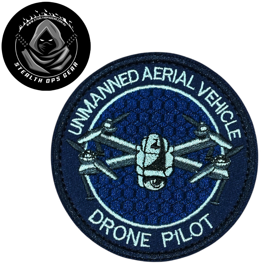 Unleash your creativity with the Drone Pilot Blue Embroidery Patch Hook & Loop Stealth Ops Gear ! Measuring 8cm and featuring a beautifully embroidered design and secure hook & loop backing, this patch is a must-have for any collector. www.defenceqstore.com.au