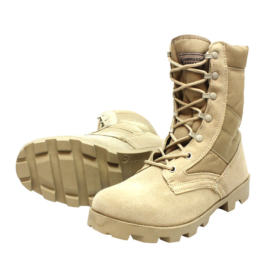 For your next outdoor adventure, choose Elite Military Jungle Boots Desert Tan. Built with a leather upper and ventilation holes for breathability and temperature control, these boots will keep your feet and ankles protected from the elements in hot climates. www.defenceqstore.com.au