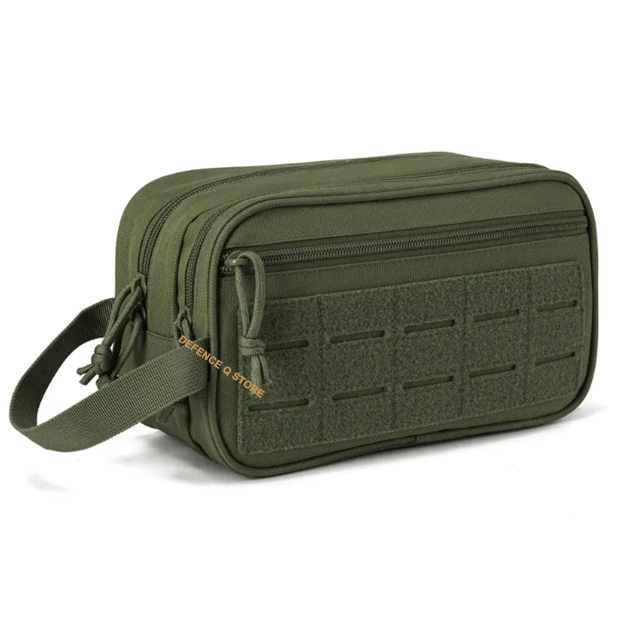 This Toiletry Bag is MOLLE capable and can be used for other gear, it's a must-have for any traveler. With dimensions of 15cm (H) x 26cm (W) x 11cm (D), it's perfect for storing toiletries and accessories. Made from 900D fabric material, it boasts a sleek and durable design. www.defenceqstore.com.au