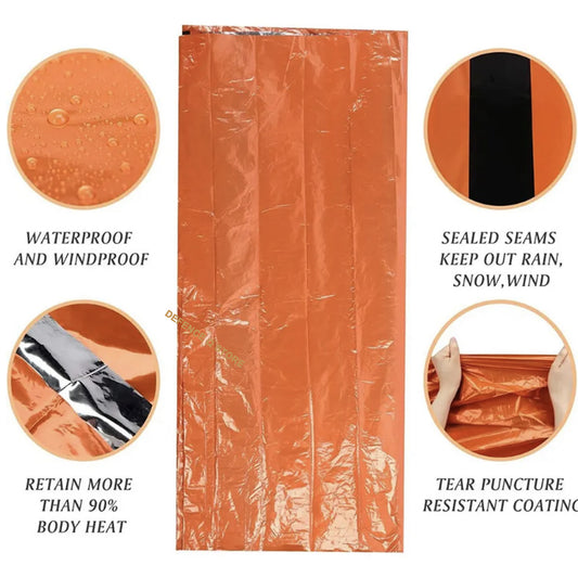 The Bivvy Emergency Sleeping Bag is a must-have for any outdoor adventure. It offers reliable protection from wet weather, keeping you warm and dry no matter the conditions. Plus, its functional design allows it to double as a temporary shelter for added safety and security. Add it to your emergency kit for a versatile and essential piece of gear. Measures 213x91cm. www.defenceqstore.com.au
