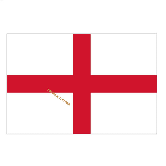 The flag of St George or flag of England is the central element in Britain’s Union Jack.  In the late middle ages, soldiers without livery would march in a white surcoat with the Cross of St George as their emblem or, if they had a livery, the cross would appear on an armband, with St George being the military saint and Crusader. www.defenceqstore.com.au