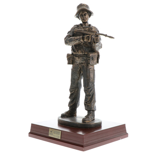Female Recruit Figurine is the perfect present for serving members or veterans, order now from the military specialists. This superb 295mm tall female Army recruit figurine is the ideal gift, award or collectable. www.defenceqstore.com.au