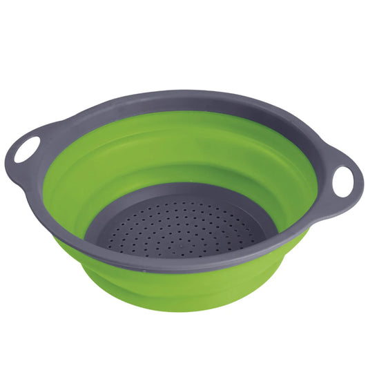This large folding colander with 2L drainage capacity collapses flat for easy, space-saving storage - perfect for camping, caravanning, or any adventure where packing light matters. Made from strong, durable PP and TPR materials, it’s ideal for serving meals or individual use on the go. FDA-approved, BPA and phthalate-free, this bowl combines safety with convenience for your outdoor dining needs. www.defenceqstore.com.au