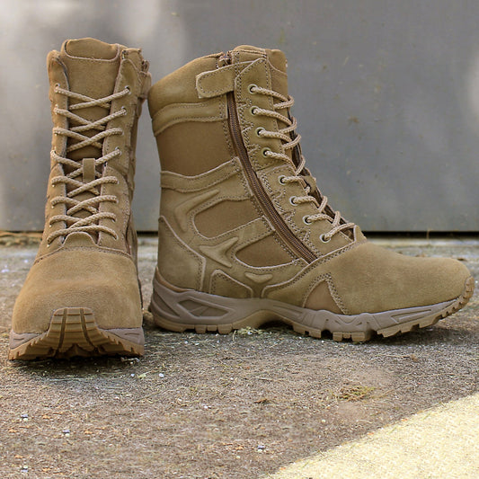 Forced Entry 8" Deployment Boots With Side Zipper Coyote Brown. www.defenceqstore.com.au
