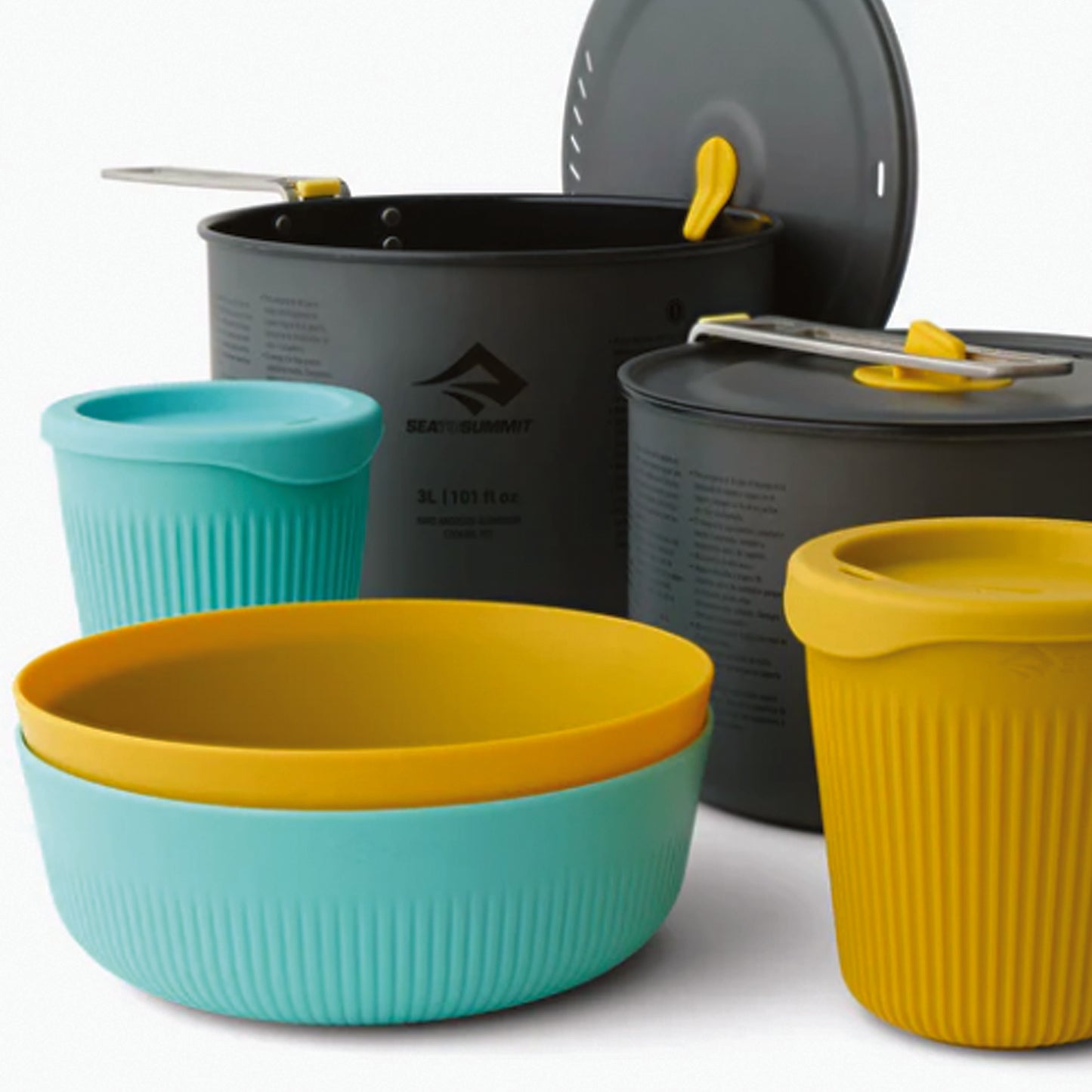 The Frontier Ultralight Two Pot Cookset includes a 2L and 3L Frontier Pots teamed with our ergonomic Passage Collection bowls and cups to form the base of the best lightweight camp kitchen setup available. www.defenceqstore.com.au
