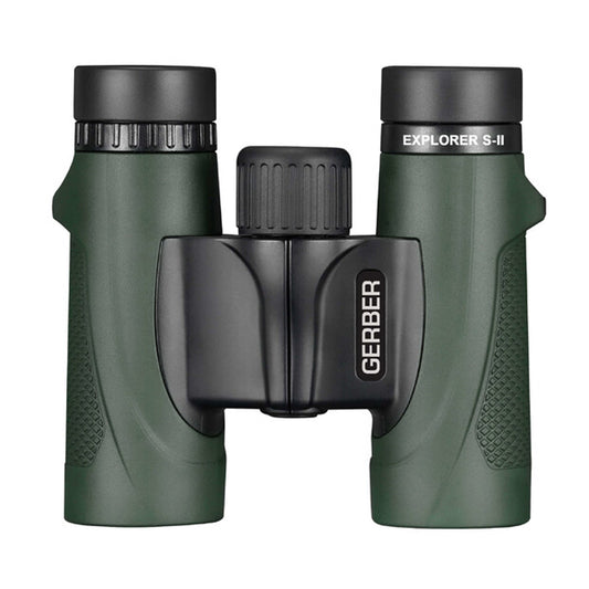 Gerber Explorer Series ii 8x25 compact&nbsp;roof prism binocular representing great value for money. Outdoor enthusiasts will find it a perfect companion for sports events, bird watching, hunting, hiking and nature observing. It features Multi-coated optics to obtain bright and crisp images of objects. It is waterproof and fogproof to be at home in harsh environments. www.defenceqstore.com.au