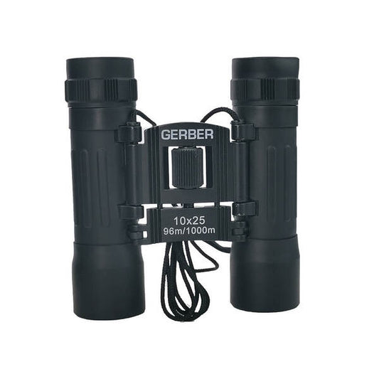 The Gerber 10x25 Binocular&nbsp;is made for action! This binocular has a rubber non-slip grip exterior and is compact and light enough to be taken anywhere – from sports events to bird watching! Weighing a light 160g the Gerber 10x25 binocular folds up for storage inside a shirt pocket, handbag or vehicle glovebox. www.defenceqstore.com.au