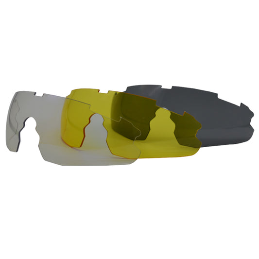 Experience versatility and protection with GERBER Polarized Shooting Glasses. The set includes 3 interchangeable lenses: Grey (Polarised), Smoke, and Yellow. Easily switch lens colors with the convenient nose piece clip and carry everything in the included hard and soft cases for added protection and cleaning. Enhance your shooting experience with these high-quality glasses! www.defenceqstore.com.au