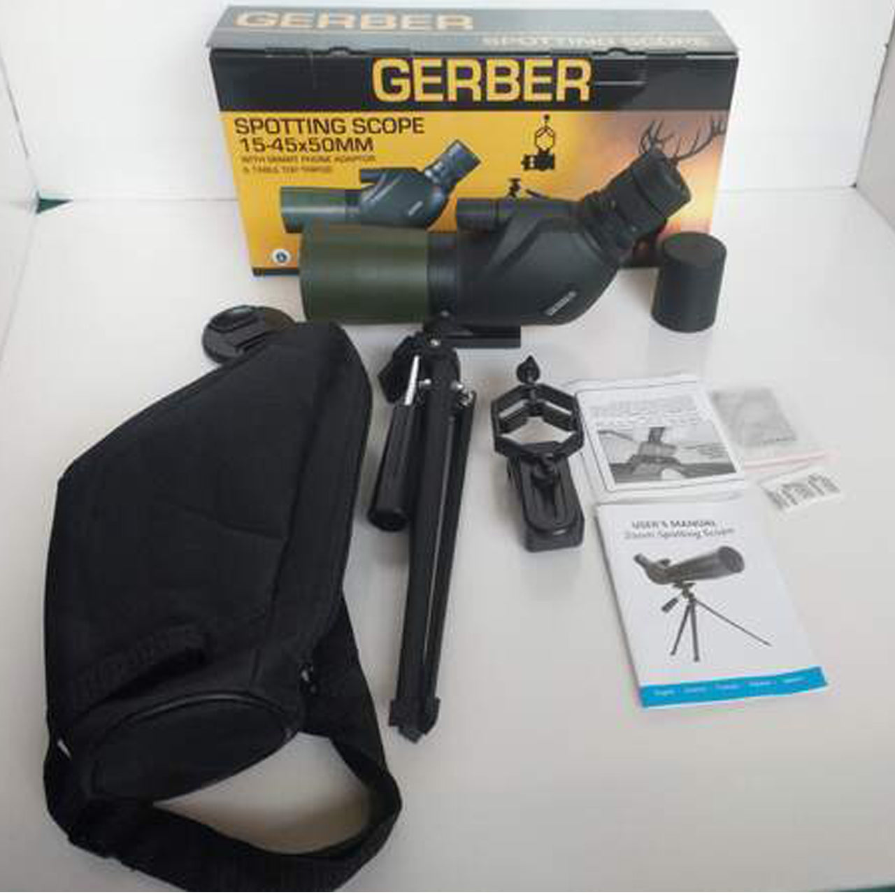 The GERBER 15-45x50mm is one of the most unique spotting scopes in the market. Economical and compact, it offers high magnifications in a 45 degree eyepiece design. The rubber armoured exterior is both, attractive and durable. www.defenceqstore.com.au
