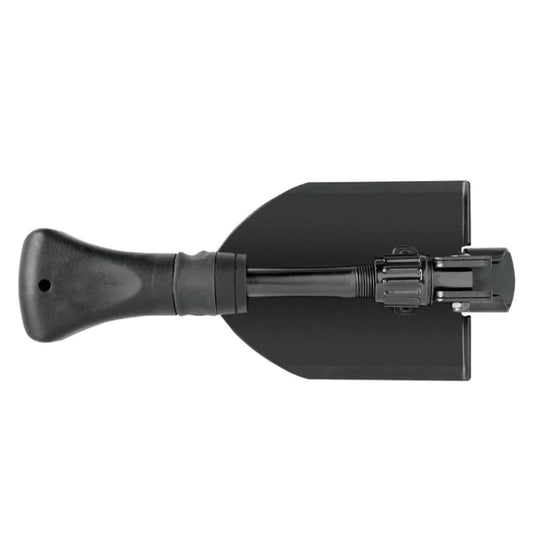 This lightweight, foldable shovel is ideal to bring along on back-country trips. A glass-filled nylon shaft and rubberized handle secure the grip for digging or hammering. Use as a spade or fold back to reveal a hammer for pounding, easily fold away with the push of a button. www.defenceqstore.com.au