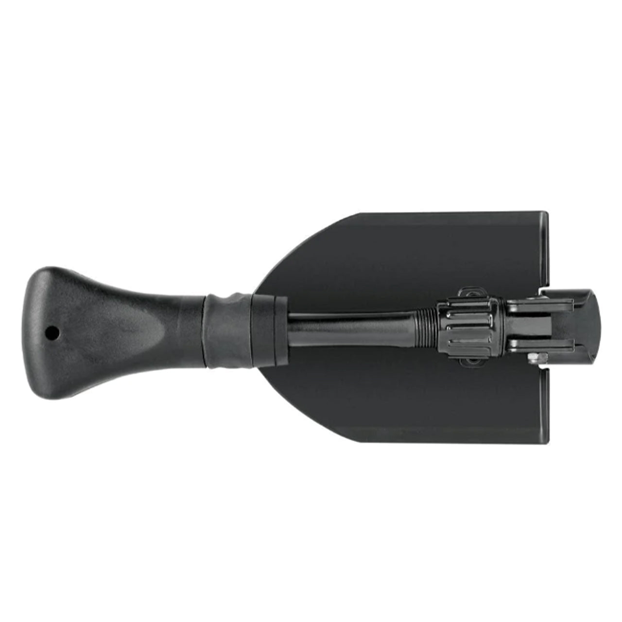This lightweight, foldable shovel is ideal to bring along on back-country trips. A glass-filled nylon shaft and rubberized handle secure the grip for digging or hammering. Use as a spade or fold back to reveal a hammer for pounding, easily fold away with the push of a button. www.defenceqstore.com.au