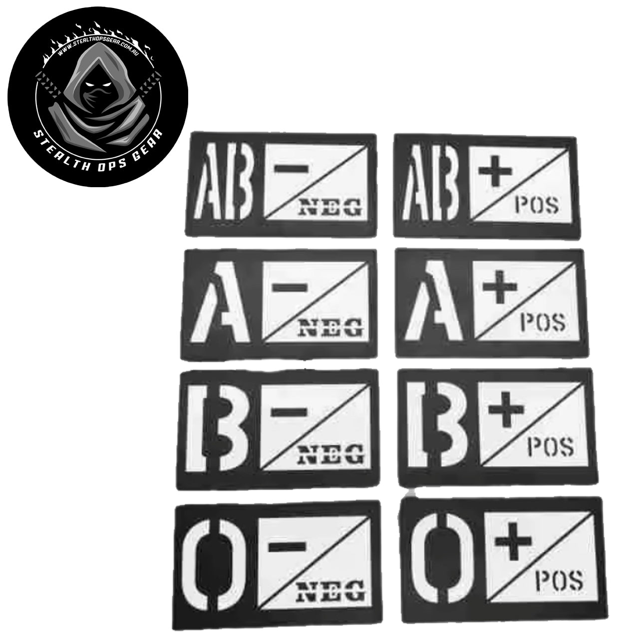 Enhance the value of your gear with our Blood Group Hard Plastic Patch Reflective With Hook - Stealth Ops Gear, measuring at 8.5x4.8cm. Make a bold statement and stand out with this reflective patch that is sure to catch the eye of any buyer. Don't miss out on this essential piece of gear that will elevate your gear and set you apart from the rest! www.defenceqstore.com.au