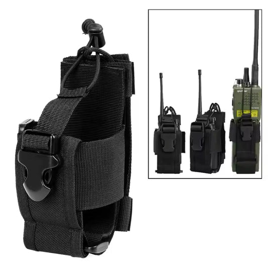 Designed to fit a variety of radios, the Universal Radio Pouch Black offers adjustable sizing from 120mm x 65mm to 200mm x 38mm. Made with 600D fabric and featuring an expansion rope, it can be easily attached to MOLLE gear or worn on a belt. Perfect for webbing, vests, belt kits, and backpacks, this pouch is a versatile and reliable addition to any gear collection. www.defenceqstore.com.au