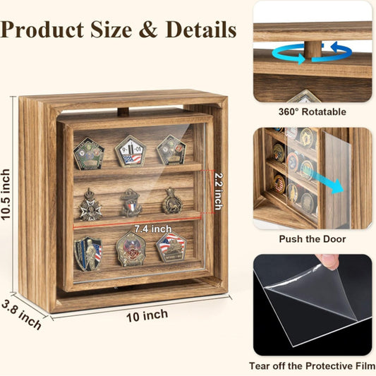 This stylish 390mm x 460mm x 55mm high gloss timber veneer Challenge Coin Display Case by Master Creations is about refined quality. There are seven velvet-backed levels to vividly showcase up to 49 coins and all fittings are finished in gold-plate. The shatter-safe hinged Perspex window will keep coins dust free and the cabinet can be wall mounted and even has a velvet backing to protect your wall surface. www.defenceqstore.com.au