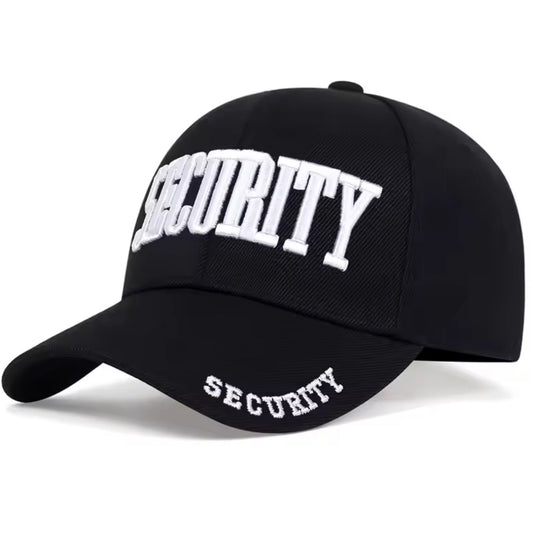 The Security Cap Black is expertly crafted with high-quality embroidery featuring the word "Security" emblazoned across the front of the baseball cap. The brim and velcro tightening strap also boast the same security embroidery, while the cap itself is made of a durable blend of nylon and cotton. This one size fits all cap also features a velcro adjuster for a perfect fit. www.defenceqstore.com.au