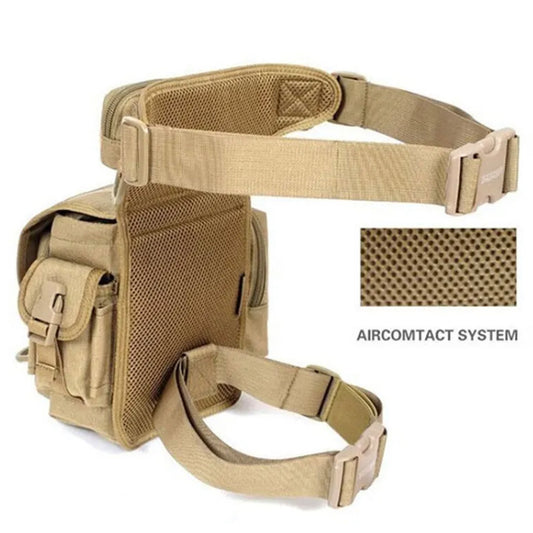 This tactical leg bag packs a generous number of storage features; a left-side card pocket, right zipper pocket, front flap chain pocket, and upper zipper pocket combined with a handy drawstring design on the main compartment. www.defenceqstore.com.au