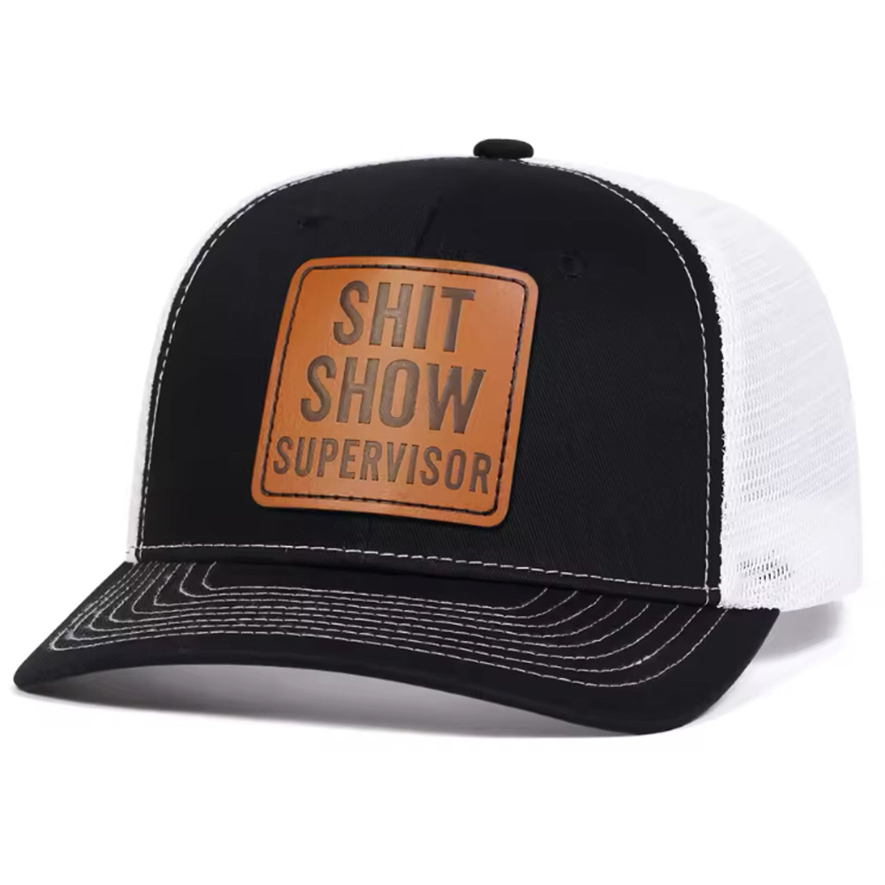 Introducing our must-have item: the Show Supervisor Mesh Trucker Cap in Black & White with leather patch! This high-quality cap is perfect for anyone who wants to look stylish and show off their love for the crew lifestyle. Don't miss out on this practical and fashionable accessory. Get yours now! www.defenceqstore.com.au