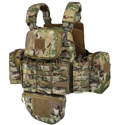 It boasts a high precision fabric and numerous pouches for storage, including a rear bladder carrier, two side pouches for flasks or other mid-sized items, a top admin pouch, 5 magazine pouches, and an under vest pouch for extra gear. www.defenceqstore.com.au