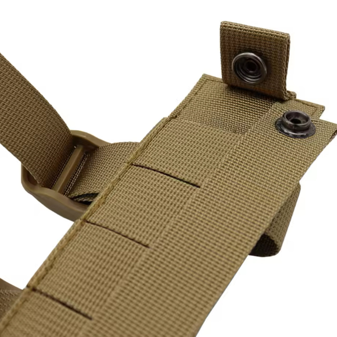 Elevate your backpack's functionality with our knife MOLLE attachment, designed to securely attach larger knives with scabbards. A must-have for any survival gear, this attachment measures 26cm long and can accommodate the majority of larger knives. www.defenceqstore.com.au