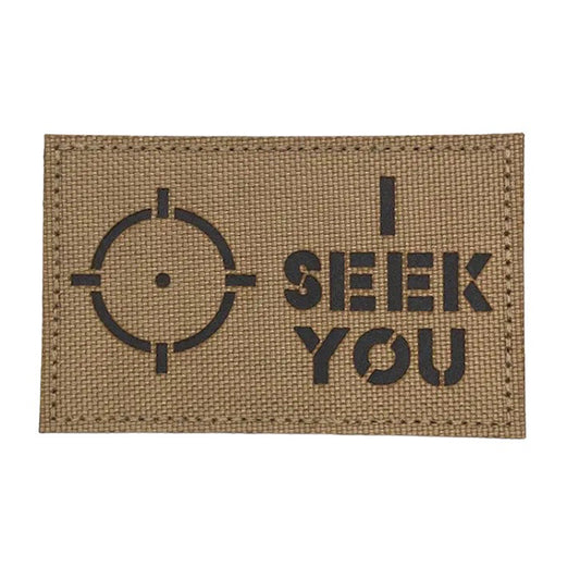 I Seek You Laser Cut Tan Patch Hook & Loop. Size: 8x5cm www.defenceqstore.com.au