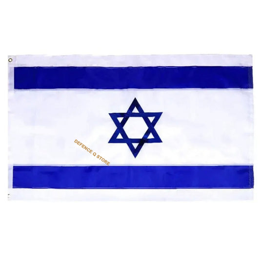 Israel Large Flag 150x90cm  The Star of David is a widely acknowledged symbol of the Jewish people and of Judaism. In Judaism, the color blue symbolises God's glory, purity and gevurah (God's severity). The White field represents Chesed (Divine Benevolence). www.defenceqstore.com.au