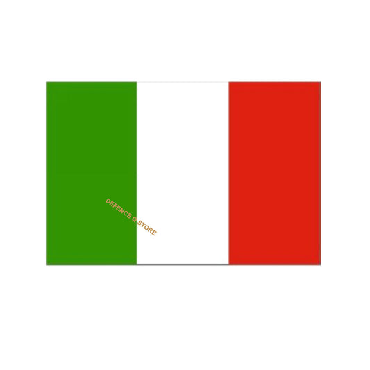 The Italian flag, often called the ‘Tricolore’ was adopted on January 1, 1948; representing hope, faith and charity.   The flag’s dimensions of 150cm by 90cm allows you to display your pride at large. Wide rivets are attached at its left end, enabling you to hang it up on a flagpole. www.defenceqstore.com.au
