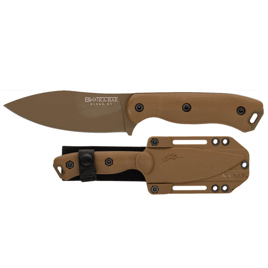 The BK19 Becker Nessmuk is the newest fixed blade in KA-BAR’s popular Becker Knife & Tool line. Designed by Ethan Becker, the BK19 shares select traits with the highly sought after Becker BK18 Harpoon, such as handle scales, Celcon® sheath, and burnt bronze color. The BK19 stands out with its Nessmuk blade shape, a fan favorite in the bushcraft community. www.defenceqstore.com.au