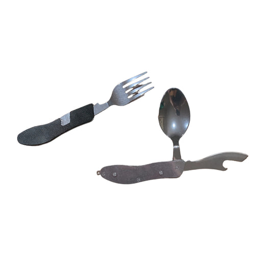 Looking for the ultimate knife, fork, and spoon set? Look no further with the KFS Set. This folding set also includes a bottle opener, making it perfect for cadets, military personnel, hikers, campers, and anyone on the go. Made of durable stainless steel, this set is ideal for all your outdoor activities. www.defenceqstore.com.au