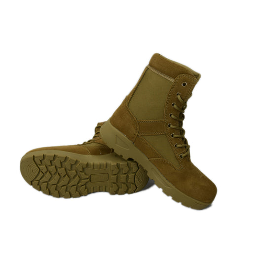 Australian Army offical Cadet issued 9″ waterproof Boot. Waterproofed and water resistant treated. High Performance removable cushion innersole. Upper: Suede Leather and Nylon Upper. Lining: Padded Wicking Lining. Outsole: Slip and Oil Resistant Rubber Sole. www.defenceqstore.com.au