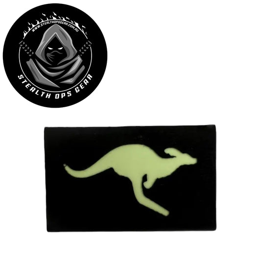 Kangaroo Glow In The Dark Laser Cut Morale Patch - Stealth Ops Gear, measuring 8x5cm, is a striking and durable addition to personalize your gear with style and toughness. Crafted with high-quality material, this patch features a versatile pattern that blends seamlessly with various tactical and outdoor equipment. www.defenceqstore.com.au
