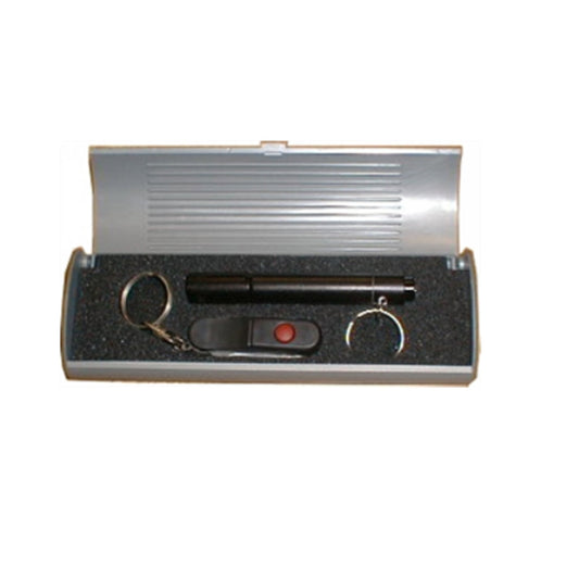 Good gift that is portable and comes in a hard case. Included is a small LED torch with a key ring that takes AAA batteries as well as a swiss style knife in the colour black and entails scissors, 2 small blade knives and a key ring. www.defenceqstore.com.au