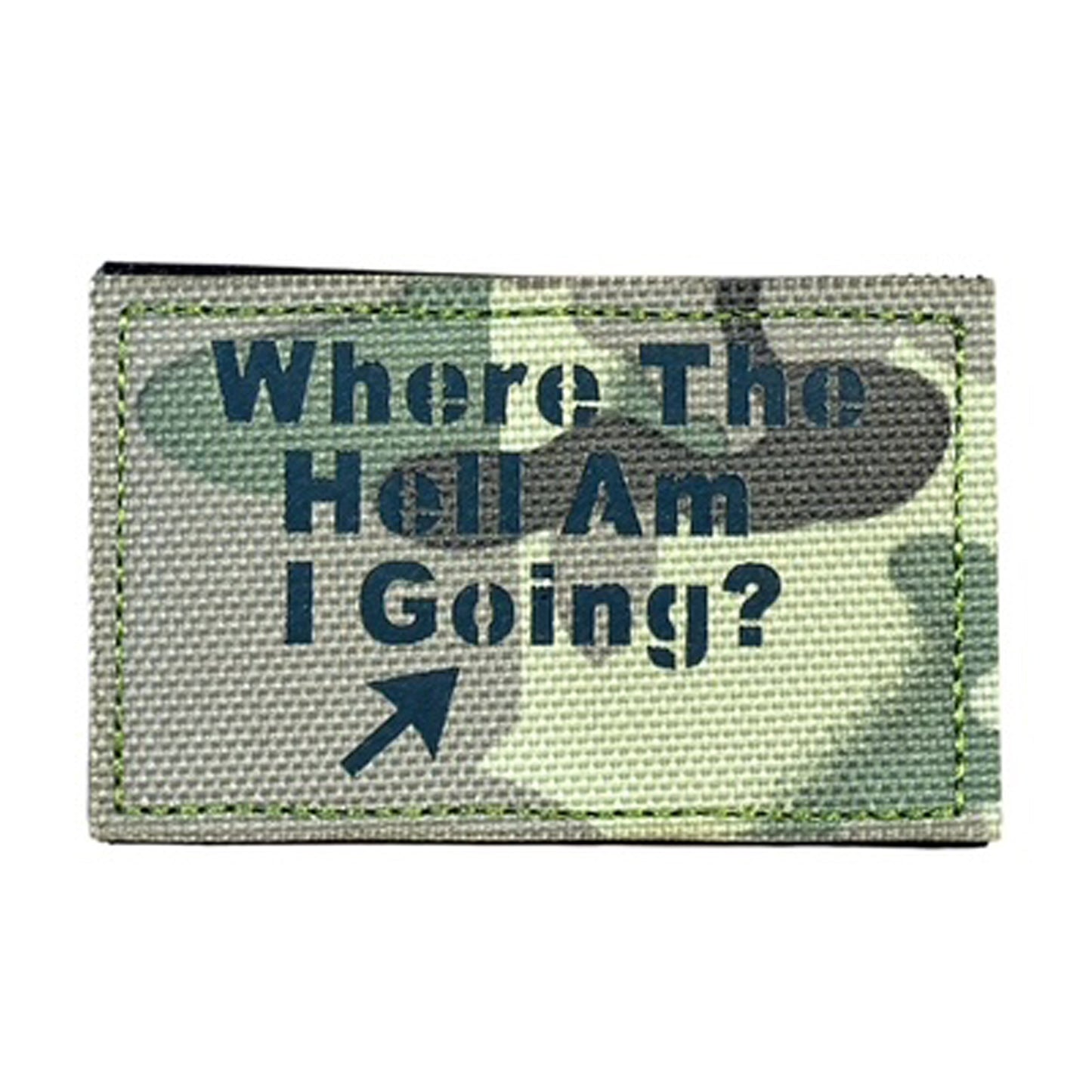 Make a bold statement with the Where The Hell Am I Going Laser Cut Multicam Patch. This striking 8x5cm patch features laser-cut precision detailing that demands attention. Backed with both hook and loop fasteners, it's ready to attach to tactical gear, backpacks, or uniforms instantly. www.defenceqstore.com.au