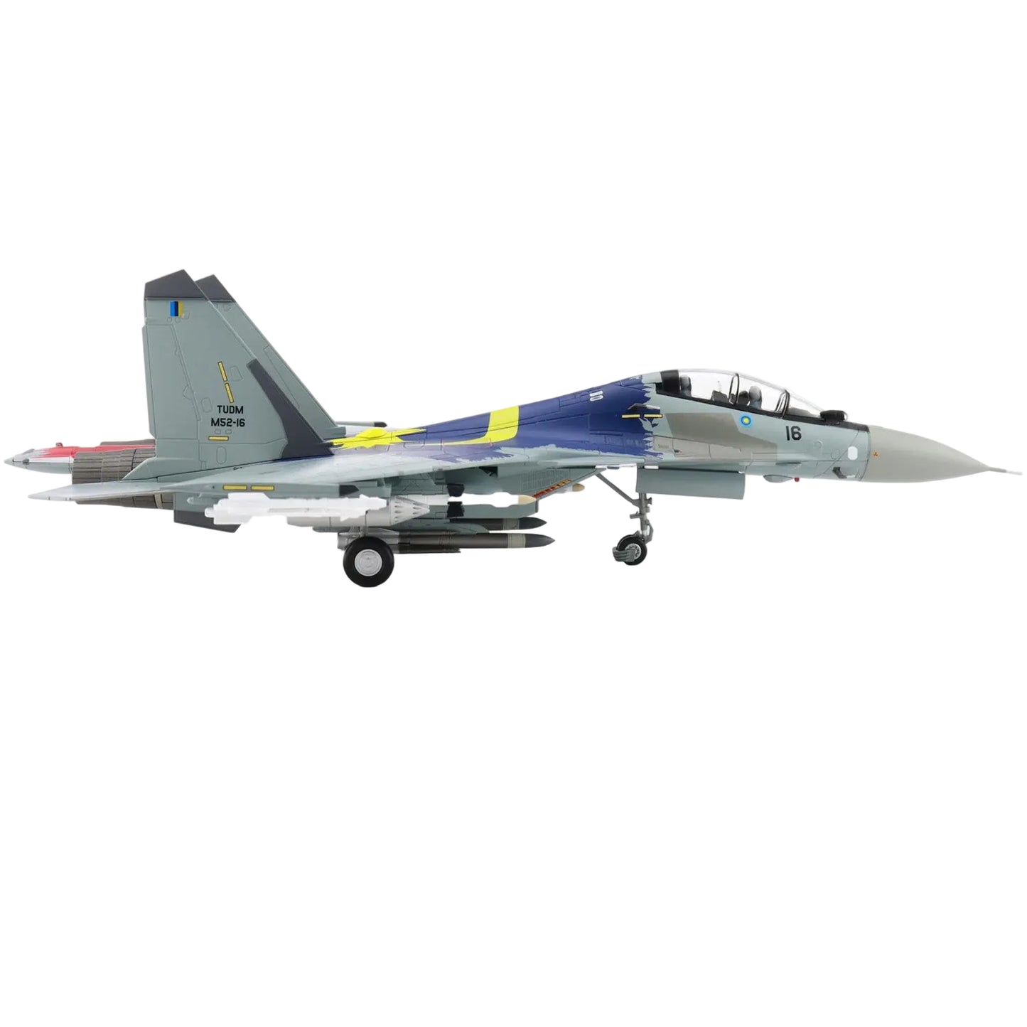 The SU-30MKM is a multirole fighter aircraft operated by the Royal Malaysian Air Force (TUDM). This variant of the Su-30 is tailored specifically for Malaysia, featuring advanced avionics, thrust-vectoring engines, and enhanced weaponry, making it highly capable in air-to-air and air-to-ground missions. www.defenceqstore.com.au