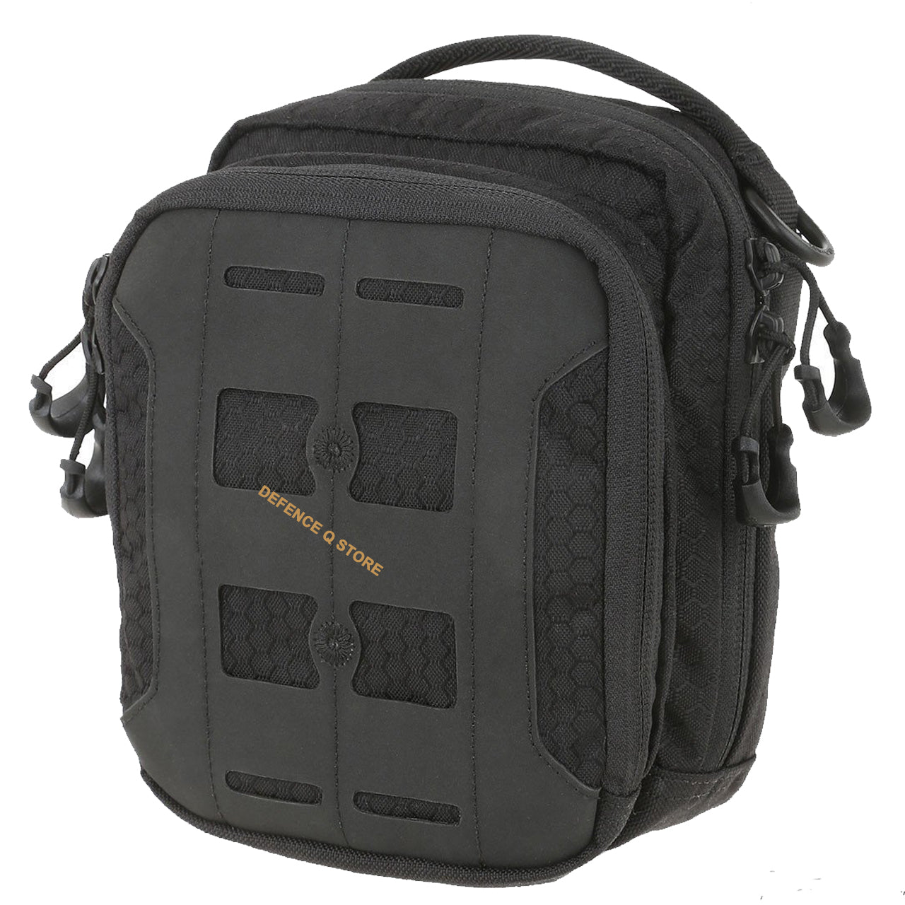 The AUP Accordion Utility Pouch is a small pouch with accordion style dividers. It has a frontal zippered compartment with elastic organization and a top carry handle made from comfortable Shapeshift webbing. www.defenceqstore.com.au