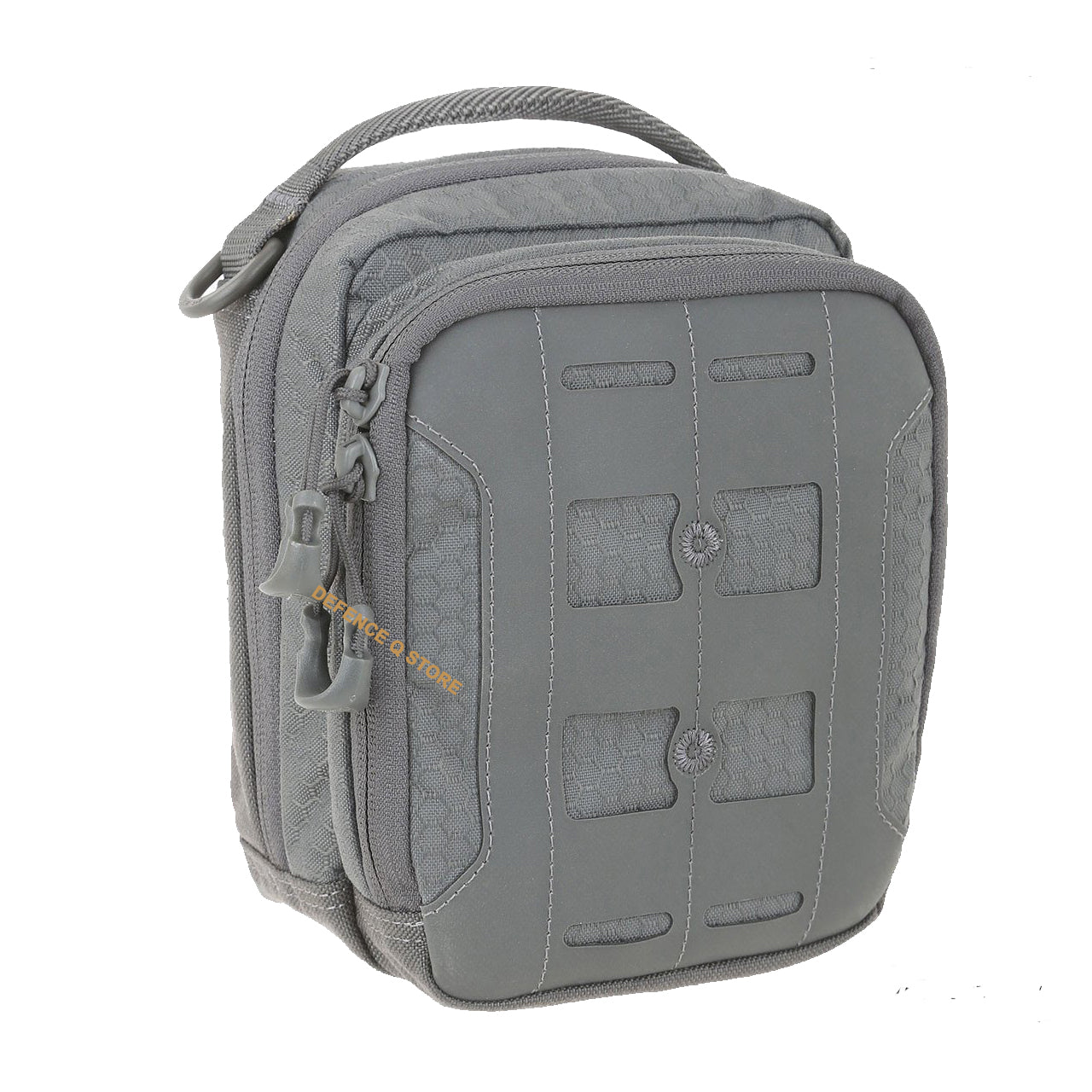 The AUP Accordion Utility Pouch is a small pouch with accordion style dividers. It has a frontal zippered compartment with elastic organization and a top carry handle made from comfortable Shapeshift webbing. www.defenceqstore.com.au