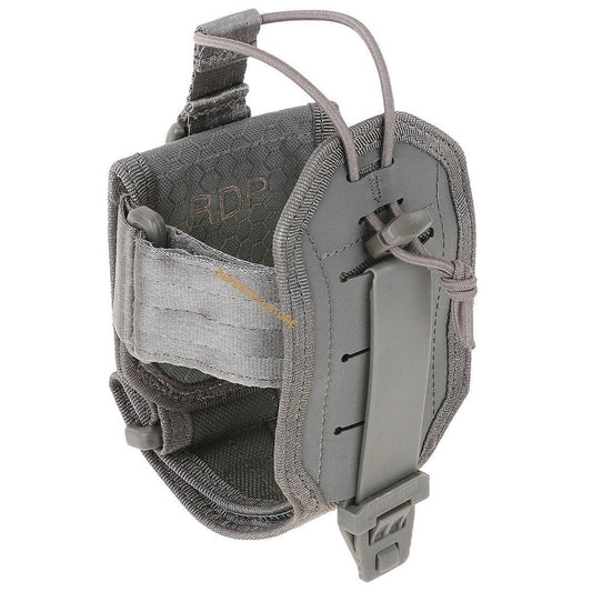 The RDP Radio Pouch has adjustable side and bottom hook & loop straps to fit a wide range of radio sizes. An adjustable top bungee retention with durable buckle keeps the radio secure. www.defenceqstore.com.au
