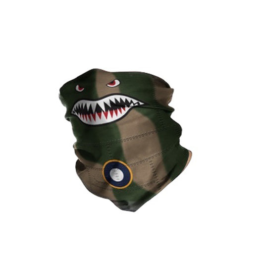 The Neck Gaiter - Curtiss P-40 Tiger Teeth is a high-quality and versatile accessory designed for outdoor activities. Made from hard-wearing high-tech microfibre, it offers superior comfort and fit. Its moisture-wicking fabric keeps you cool in the heat and warm against the cold. www.defenceqstore.com.au