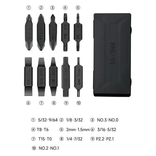 The NexTool Bit Kit is designed to expand the fastening capability of compatible NexTool multi-tools equipped with a bit driver interface. Built for durability and precision, this kit provides a range of commonly used driver bits in a compact and portable format. www.defenceqstore.com.au