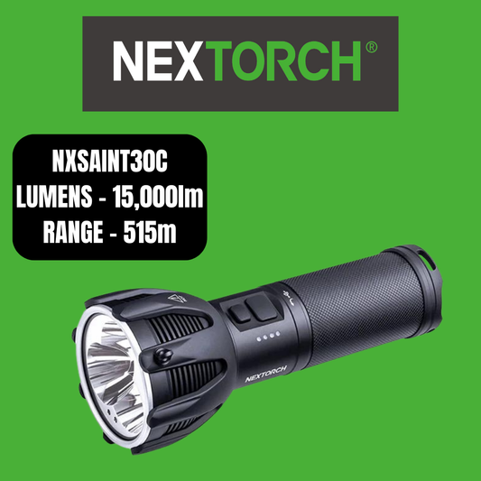 The Saint Torch 30C is a powerhouse in search and rescue lighting, offering an extraordinary 10,00 lumen light and a 15,000 lumen turbo. This flashlight is equipped with dual side switches for swift operation and an easy-to-read four-level LED battery indicator. www.defenceqstore.com.au