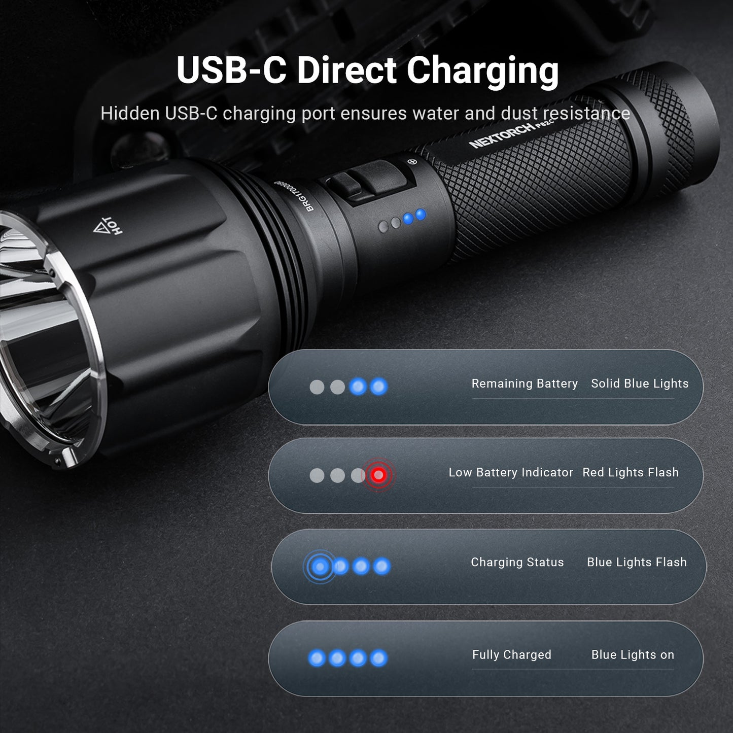 The Nextorch P82C 2200 Lumen Long-Range Flashlight is engineered for professionals and outdoor enthusiasts who need powerful, reliable illumination over long distances. www.defenceqstore.com.au